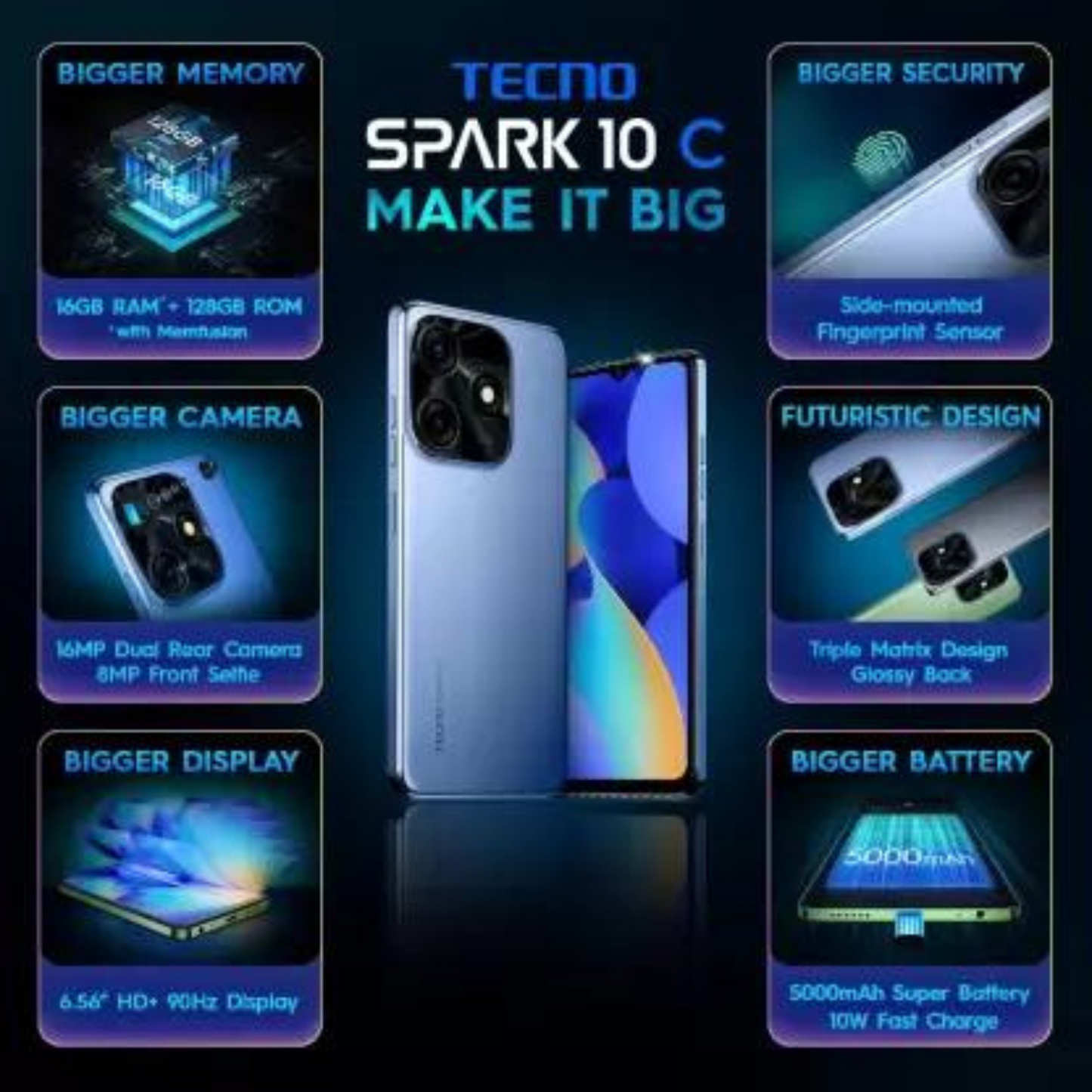 Tecno Spark 10C Meta Blue