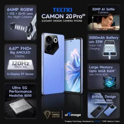 Tecno Camon 20Pro 5G Serenity Blue 8GB 128GB