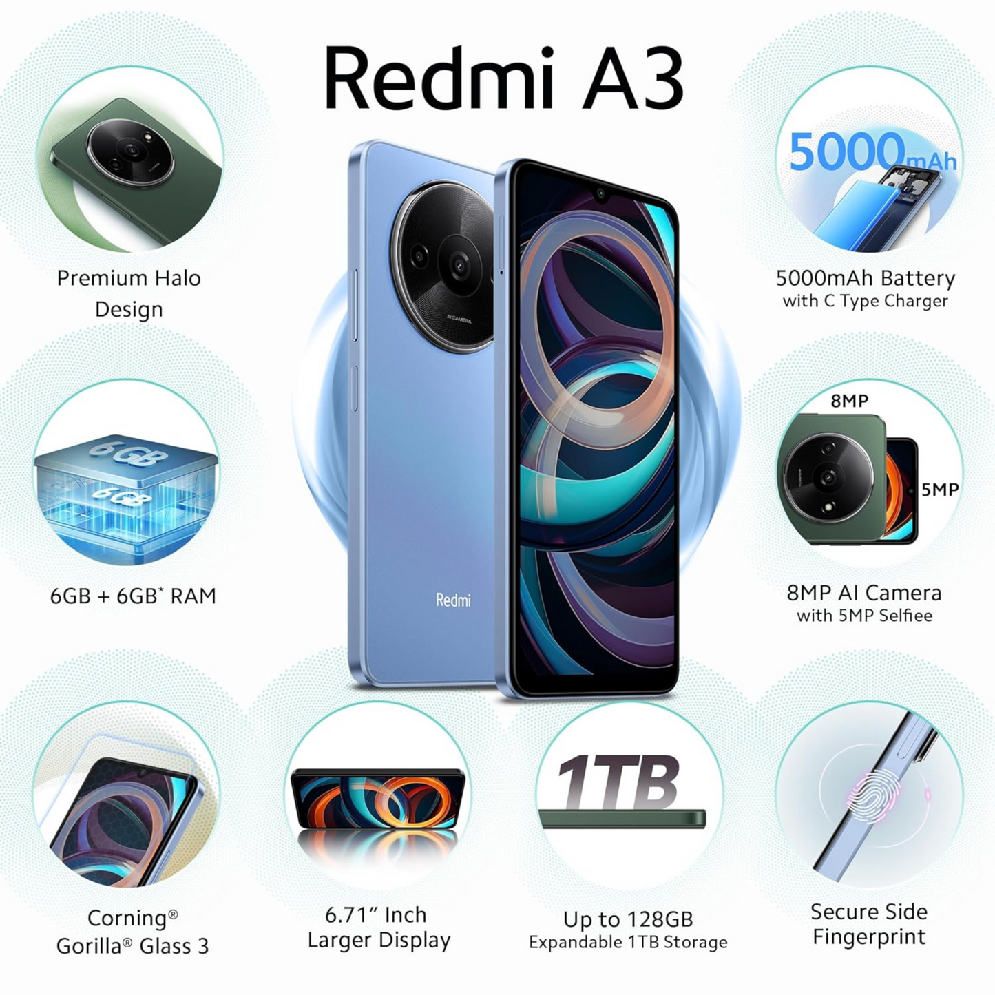 Redmi A3 Lake Blue 3GB 64GB